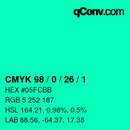 Color code: CMYK 98 / 0 / 26 / 1 | qconv.com
