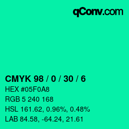 Color code: CMYK 98 / 0 / 30 / 6 | qconv.com