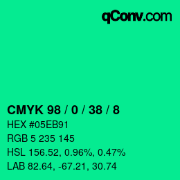 Color code: CMYK 98 / 0 / 38 / 8 | qconv.com