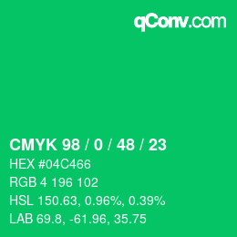 Color code: CMYK 98 / 0 / 48 / 23 | qconv.com