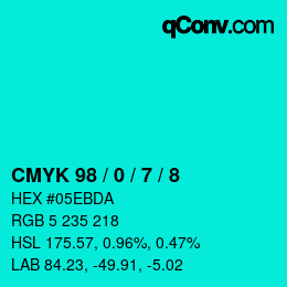 Color code: CMYK 98 / 0 / 7 / 8 | qconv.com