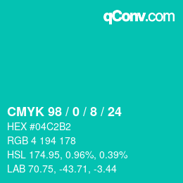 Color code: CMYK 98 / 0 / 8 / 24 | qconv.com