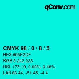 Color code: CMYK 98 / 0 / 8 / 5 | qconv.com