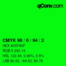 Color code: CMYK 98 / 0 / 94 / 2 | qconv.com