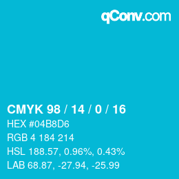 カラーコード: CMYK 98 / 14 / 0 / 16 | qconv.com