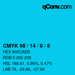 Color code: CMYK 98 / 14 / 0 / 8 | qconv.com