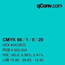 Color code: CMYK 98 / 1 / 0 / 20 | qconv.com