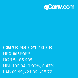 Color code: CMYK 98 / 21 / 0 / 8 | qconv.com