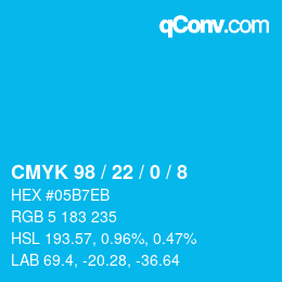 Color code: CMYK 98 / 22 / 0 / 8 | qconv.com