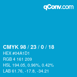 Color code: CMYK 98 / 23 / 0 / 18 | qconv.com