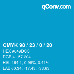 Color code: CMYK 98 / 23 / 0 / 20 | qconv.com