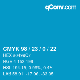Color code: CMYK 98 / 23 / 0 / 22 | qconv.com