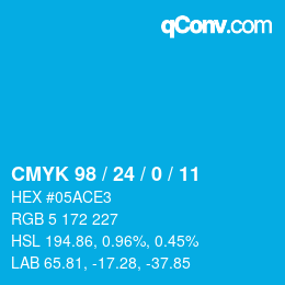 Color code: CMYK 98 / 24 / 0 / 11 | qconv.com