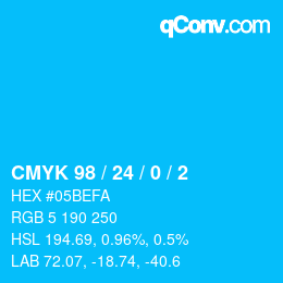Color code: CMYK 98 / 24 / 0 / 2 | qconv.com