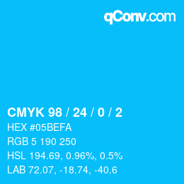 Color code: CMYK 98 / 24 / 0 / 2 | qconv.com