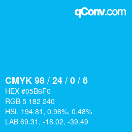 Color code: CMYK 98 / 24 / 0 / 6 | qconv.com
