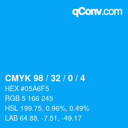 Color code: CMYK 98 / 32 / 0 / 4 | qconv.com