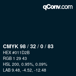 Color code: CMYK 98 / 32 / 0 / 83 | qconv.com