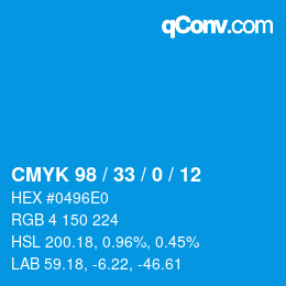Color code: CMYK 98 / 33 / 0 / 12 | qconv.com