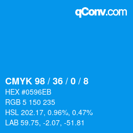 Color code: CMYK 98 / 36 / 0 / 8 | qconv.com