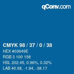 Color code: CMYK 98 / 37 / 0 / 38 | qconv.com