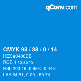 颜色代码: CMYK 98 / 38 / 0 / 14 | qconv.com