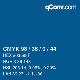 Color code: CMYK 98 / 38 / 0 / 44 | qconv.com