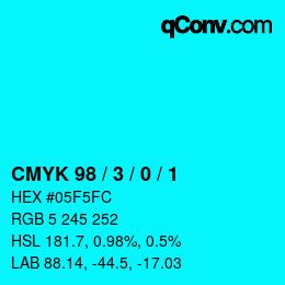 Color code: CMYK 98 / 3 / 0 / 1 | qconv.com