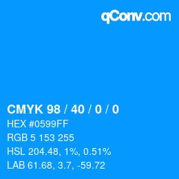 Color code: CMYK 98 / 40 / 0 / 0 | qconv.com