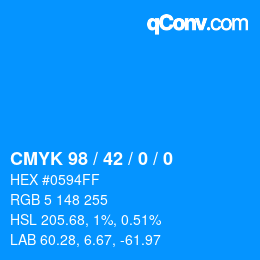Color code: CMYK 98 / 42 / 0 / 0 | qconv.com