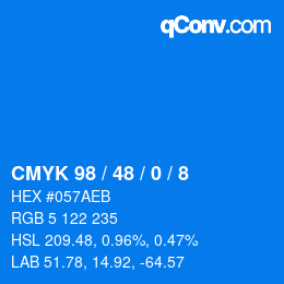 カラーコード: CMYK 98 / 48 / 0 / 8 | qconv.com