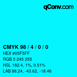 Color code: CMYK 98 / 4 / 0 / 0 | qconv.com