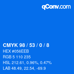 Color code: CMYK 98 / 53 / 0 / 8 | qconv.com