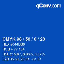 Color code: CMYK 98 / 58 / 0 / 28 | qconv.com