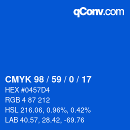 Color code: CMYK 98 / 59 / 0 / 17 | qconv.com