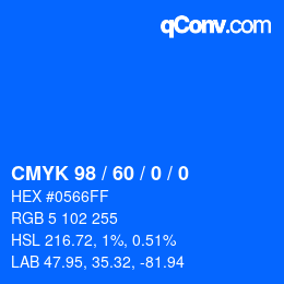 カラーコード: CMYK 98 / 60 / 0 / 0 | qconv.com