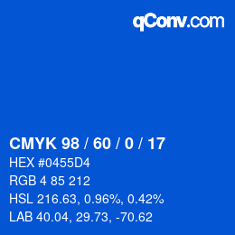 カラーコード: CMYK 98 / 60 / 0 / 17 | qconv.com