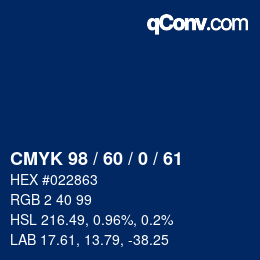 Color code: CMYK 98 / 60 / 0 / 61 | qconv.com