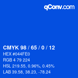 カラーコード: CMYK 98 / 65 / 0 / 12 | qconv.com
