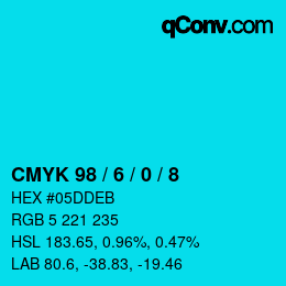 カラーコード: CMYK 98 / 6 / 0 / 8 | qconv.com