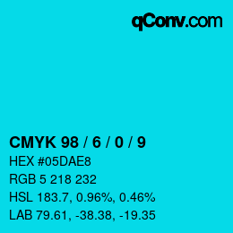 Color code: CMYK 98 / 6 / 0 / 9 | qconv.com