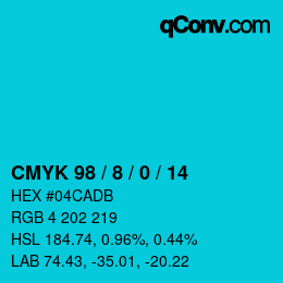 Color code: CMYK 98 / 8 / 0 / 14 | qconv.com