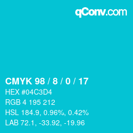 Color code: CMYK 98 / 8 / 0 / 17 | qconv.com