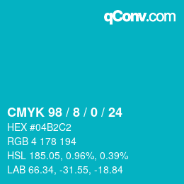 Color code: CMYK 98 / 8 / 0 / 24 | qconv.com