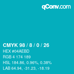 Color code: CMYK 98 / 8 / 0 / 26 | qconv.com