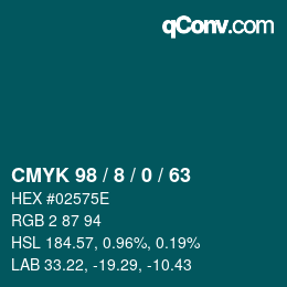 Color code: CMYK 98 / 8 / 0 / 63 | qconv.com