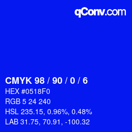 Color code: CMYK 98 / 90 / 0 / 6 | qconv.com