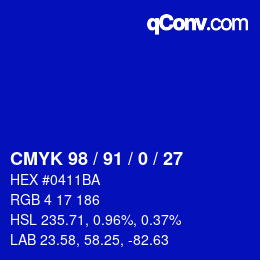 Color code: CMYK 98 / 91 / 0 / 27 | qconv.com