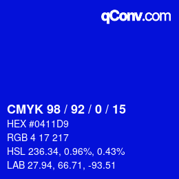 Color code: CMYK 98 / 92 / 0 / 15 | qconv.com