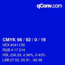 カラーコード: CMYK 98 / 92 / 0 / 16 | qconv.com
